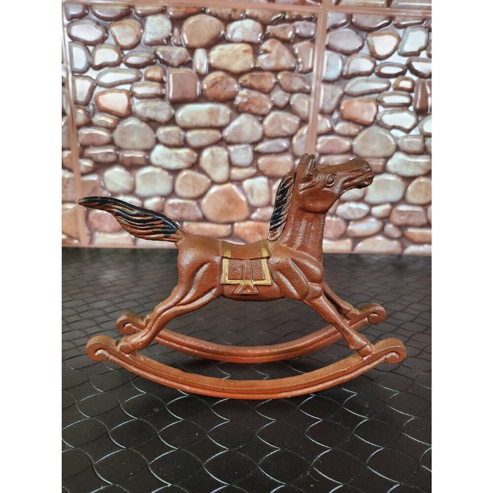 Collectible Vintage Cast Iron Rocking Horse Doorstop